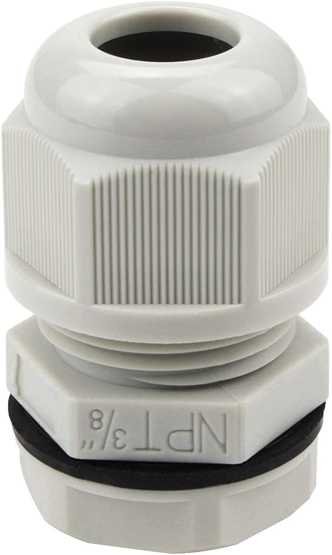 XHF 10 Pcs 3/8" IP68 Strain Relief Nylon Cord Grip NPT Cable Glands Adjustable by XHF
