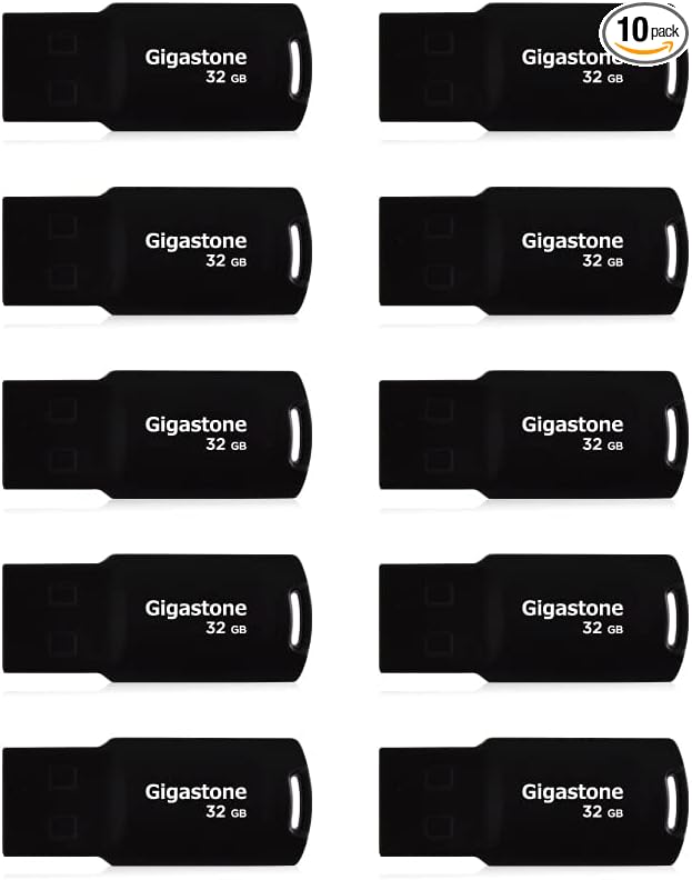 GIGASTONE V70 32GB 10-Pack USB 2.0 Flash Drive Thumb Drive Memory Stick Pen by Gigastone