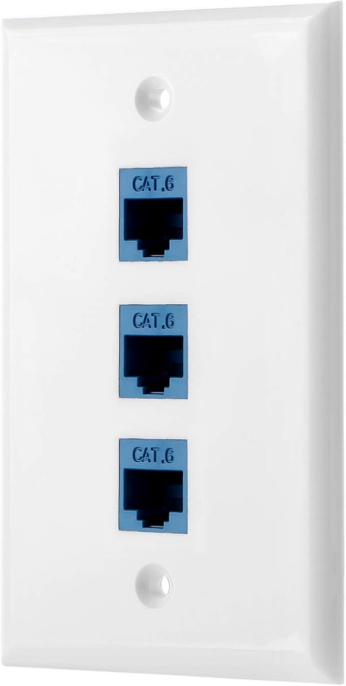 Cat6 Keystone Ethernet Wall Plate Female to Female by POKIVIR
