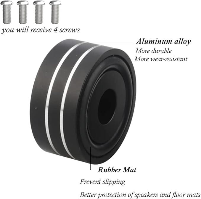Tertullus 4 Pcs HiFi Speaker Isolation Feet 40x20mm Aluminum Speaker Spike Pad - Image 6