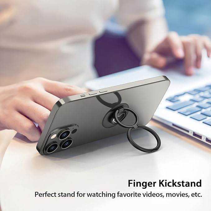 Phone Grip, Phone Ring Holder Finger Kickstand, Foldable & Adjustable Double - Image 5