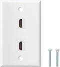 HDMI Wall Plate, 2 Port 4K HDMI Keystone Female to Female Wall Plate-White by BNPUHIU