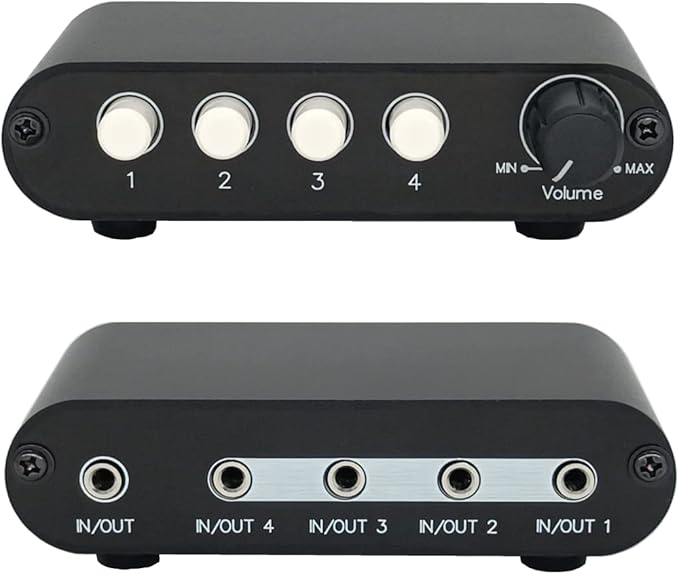 4-Way 3.5mm Stereo Audio Switch Input Signal Source Switcher Selector Splitter by TENEALAY