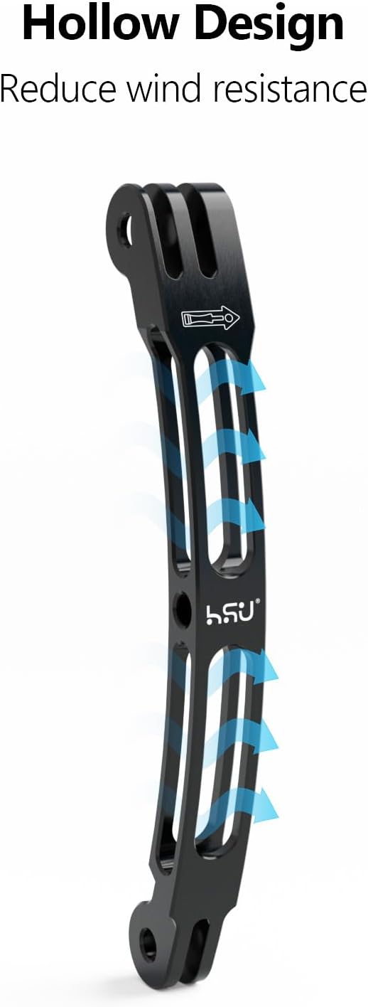 HSU Aluminum Alloy Curved Extension Arm Metal Pole Mount Helmet Stick Extension - Image 5