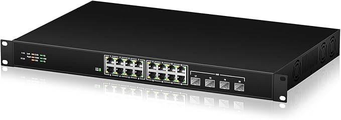 16 Port 2.5G Network Ethernet Switch, 16 x 2.5Gb RJ45 Ports, 4 x 10G SFP Slots by keepLiNKNetwork