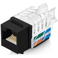 Everest 45° Angled RJ45 Cat6A Keystone Jacks 20-Pack in Black by EverestMediaSolutions