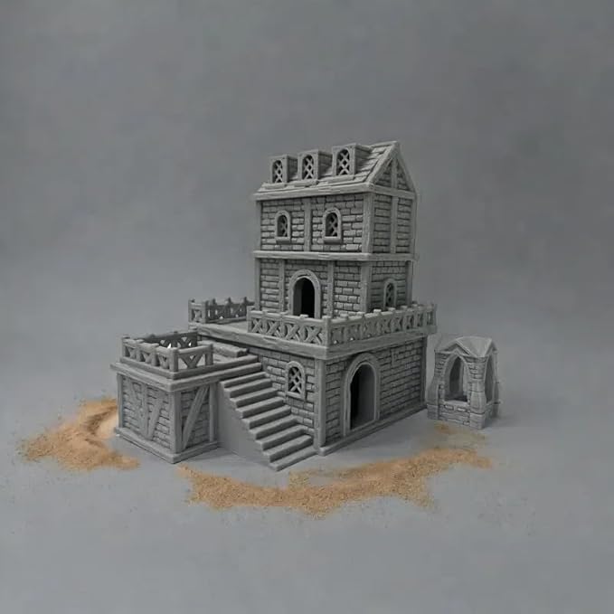 Paintable Tabletop Miniature Building Terrains Compatible - 18mm/28mm Scale - Image 9