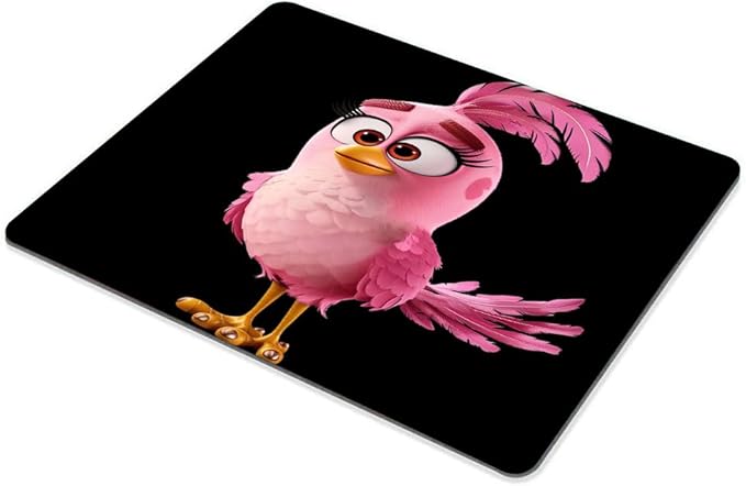 Square Mouse Pad Cute Pink Bird-1, Gaming Mouse Pads - Image 6