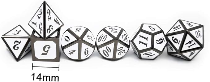 Haxtec 7 Die DND Metal Dice Set D&D 7PCS DND Dice of D20 D12 D10 D8 D6 D4 - Image 5