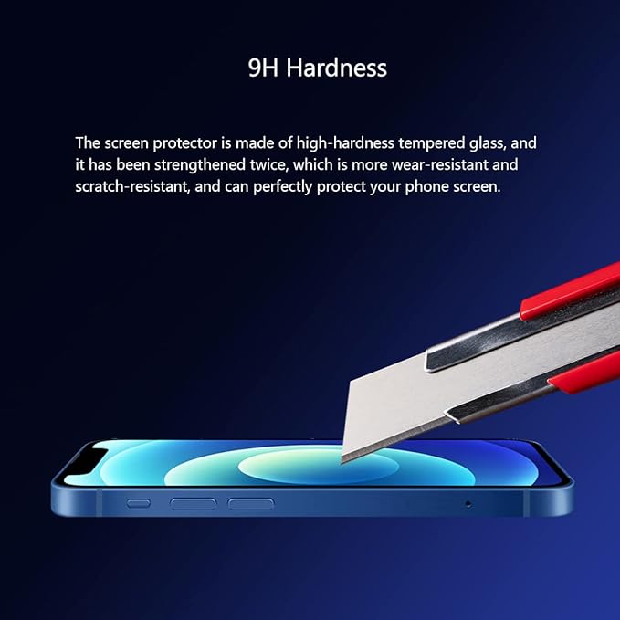 Blue Light Screen Protector for iPhone 12 Mini, Eye Protection Tempered Glass - Image 5