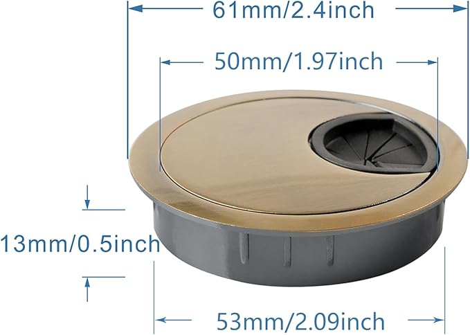 Desk Grommet for Wire Organizer, PC Computer Desk Plastic Grommet Cord - Image 5