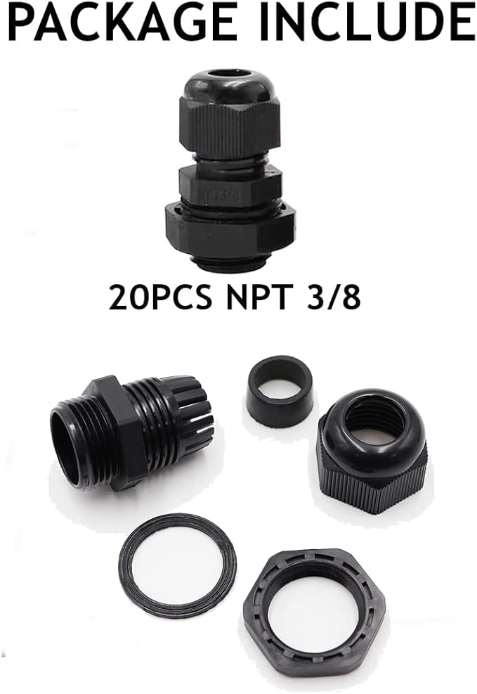 PENGLIN Cable Glands 3/8" NPT Nylon Cable Connector, Strain Relief Cord - Image 7