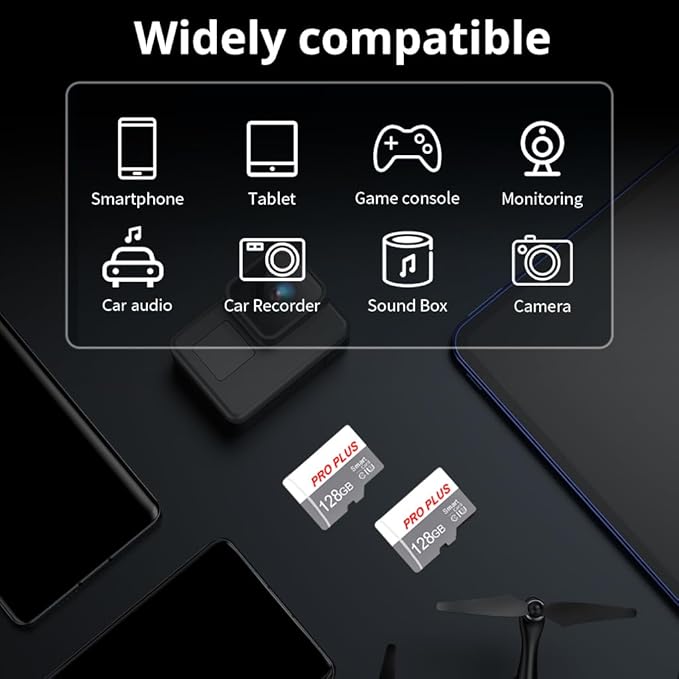 2 Pack TF Card 128GB with Adapter, High Speed Memory Card, UHS-I C10 A1 Memory - Image 2