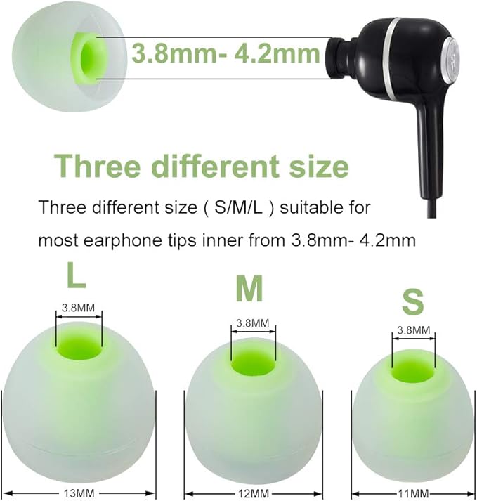 Earbud Tips Soft Silicone Earbuds Replacement Tips Fit - Image 3