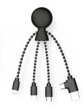 Mr Bio 4 in 1 Multi USB Cable Octopus Design Black by XOOPAR