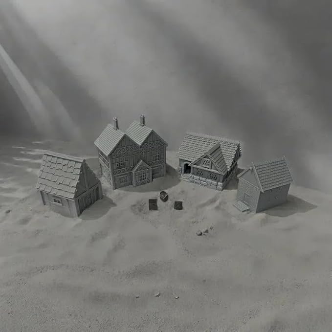 Paintable Tabletop Miniature Little Town Building Terrains Compatible - 18mm - Image 9