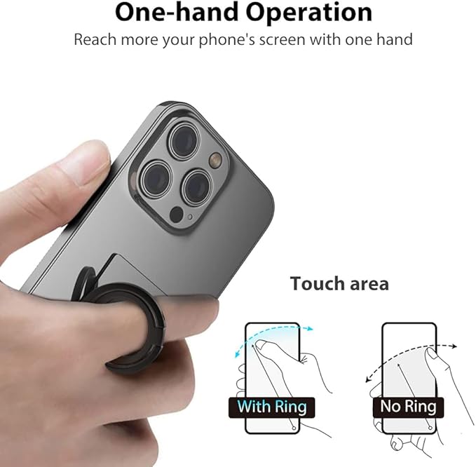 Phone Grip Holder, Phone Ring Holder Finger Kickstand, Foldable & Adjustable - Image 6