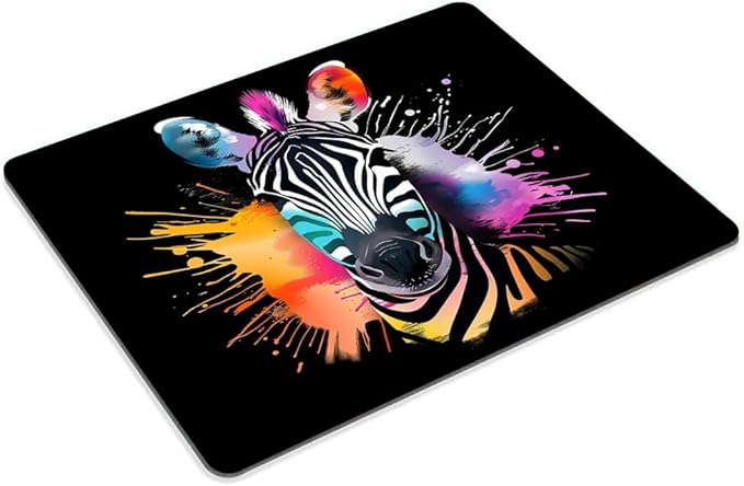 Square Mouse Pad Colorful Zebra-1, Gaming Mouse Pads - Image 2