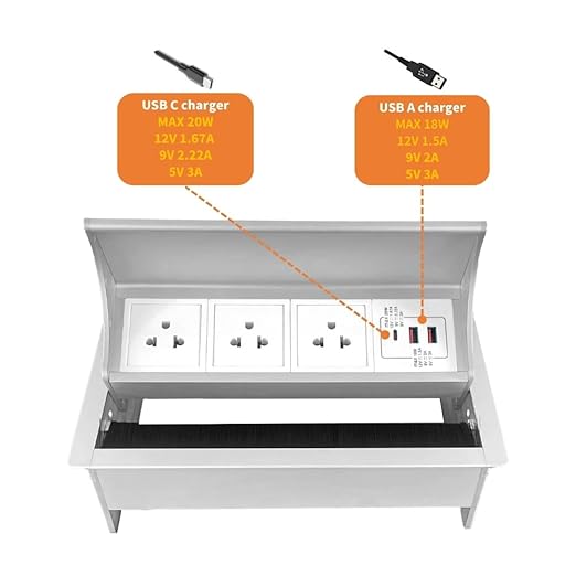 ZESHAN Conference Table Power hub Desktop pop up Outlet - Image 3