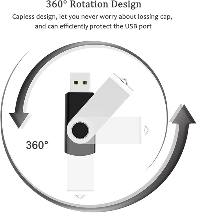 USB Flash Drive 8GB 100 Pack, Bulk USB 2.0 Flash Drives Thumb Drive Swivel - Image 3