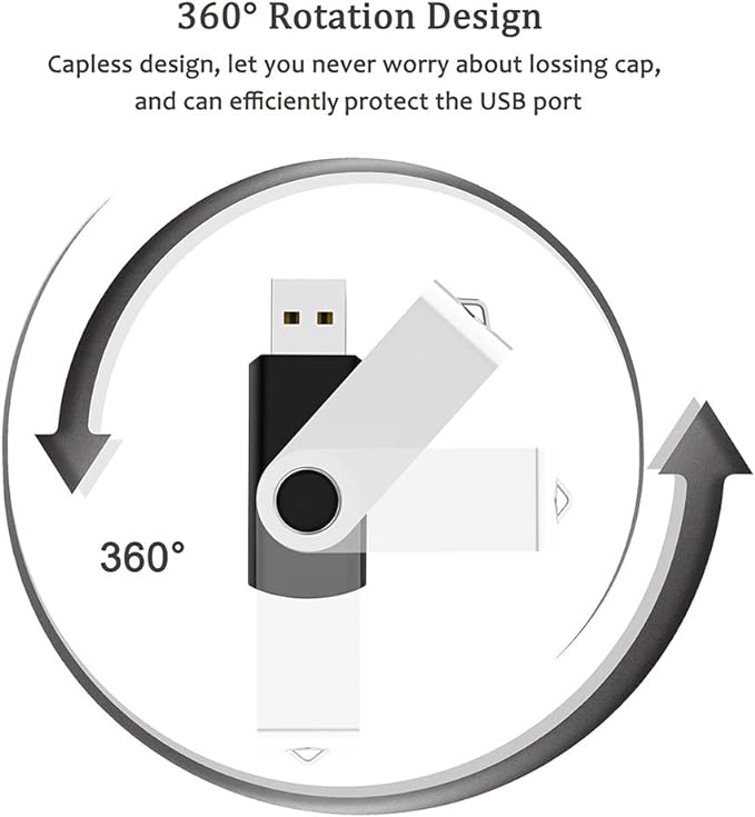 USB Flash Drive 128MB 50 Pack, Bulk USB 2.0 Thumb Drives Swivel Memory Stick - Image 3