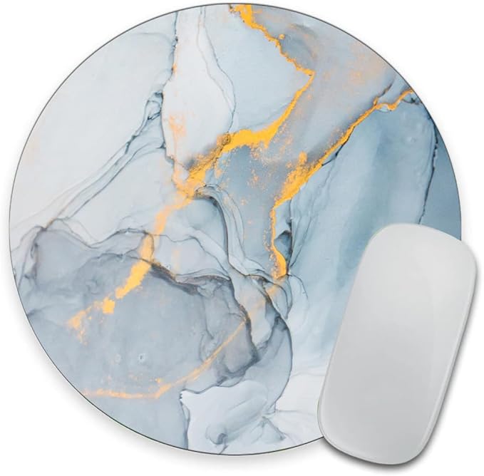 Modern Marbling Round Mouse pad Customized Mousepad Non-Slip Rubber Base Mouse by Goodsprout