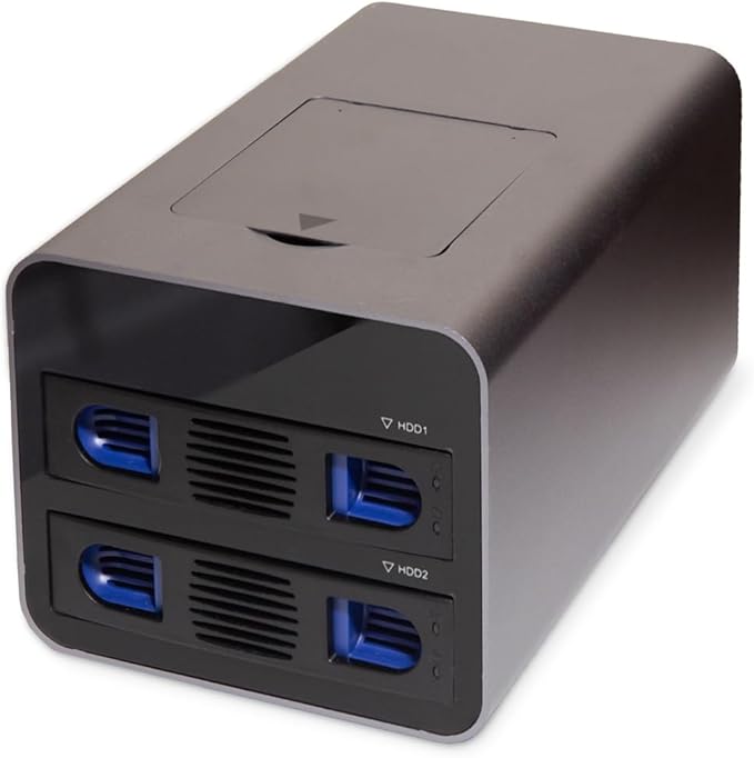 USB 3.2 Type-C 2 Bay 2.5 Inch and 3.5 Inch SATA Hard Drive + 2 Bay M.2 NMVe by IOCrest
