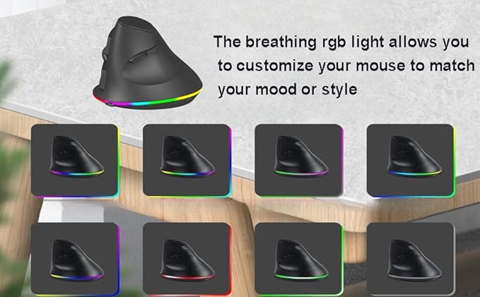 Wireless Mouse Bluetooth Rechargeable Dual Mode Ergonomic Vertical Large Carpal - Image 4