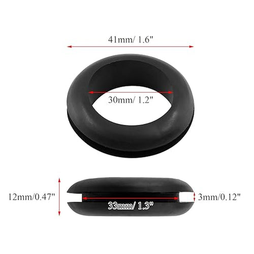 12 Pcs Rubber Grommets, 1-1/5" Inside Diameter 1-1/3" Drill Hole Rubber Wire - Image 2