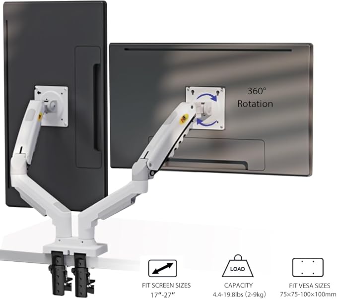 NB North Bayou Dual Monitor Desk Mount Stand Full Motion Swivel Computer - Image 6