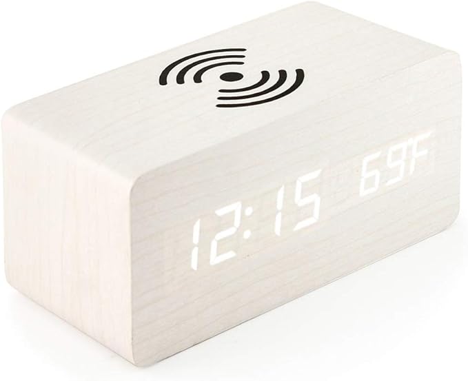 OCT17 Alarm Clock with Qi Wireless Charging Pad Compatible with iPhone Samsung - Image 5