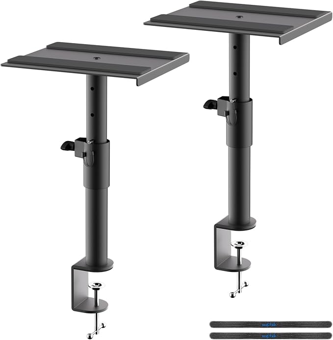 suptek Clamp-on Speaker Stand Desk Mount Set, Height Adjustment, 9.6 x 8.8 inch by suptek