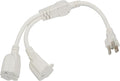 2 Way Power Splitter, 3 Prong 1 to 2 Extension Cord Splitter, 1.4' Short by Unknown