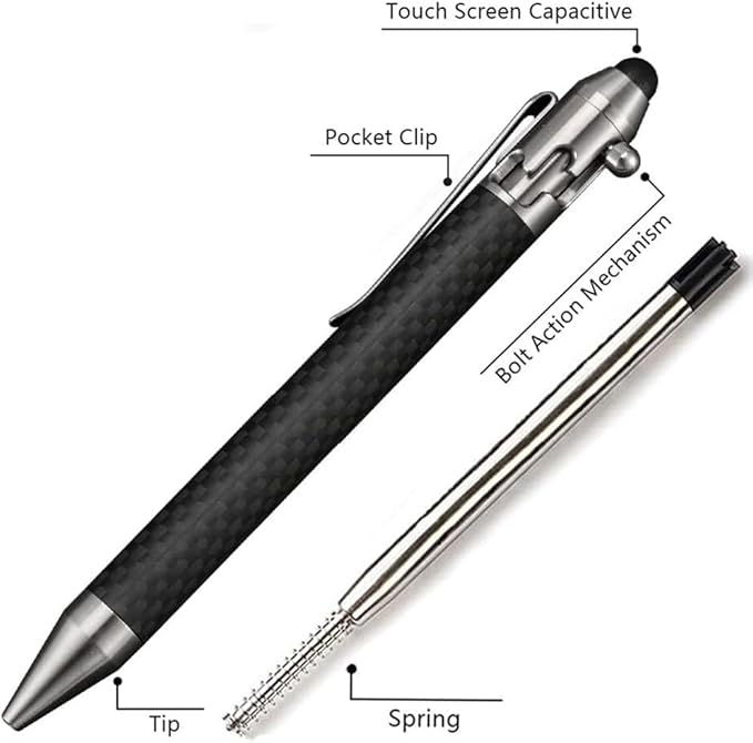 Cool Hand 4.5'' Carbon Fiber Bolt Action Pen - Image 2