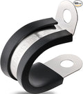 100PCS Cable Clamps 5/8 Inch 304 Stainless Steel Cable Clamps Rubber Coated by OURU