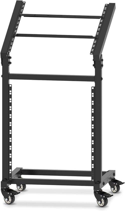 12U DJ Mixer Stand Rack Mount Rolling Stand Stage Cart Adjustable Rack Mount by NiuNyuNeu