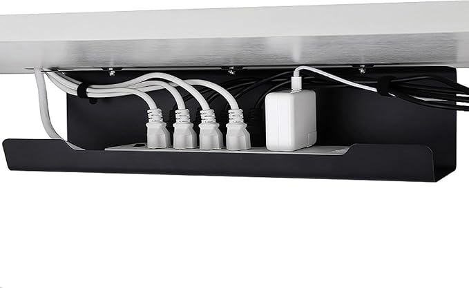 VIDOR Under Desk Cable Management Tray 1-Pack, No Drill Alloy Steel, Wire - Image 6