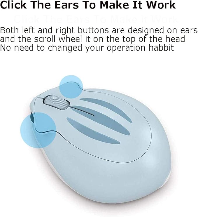 2.4GHz Wireless Mouse Cute Hamster Shape Less Noice Portable Mobile Optical - Image 6