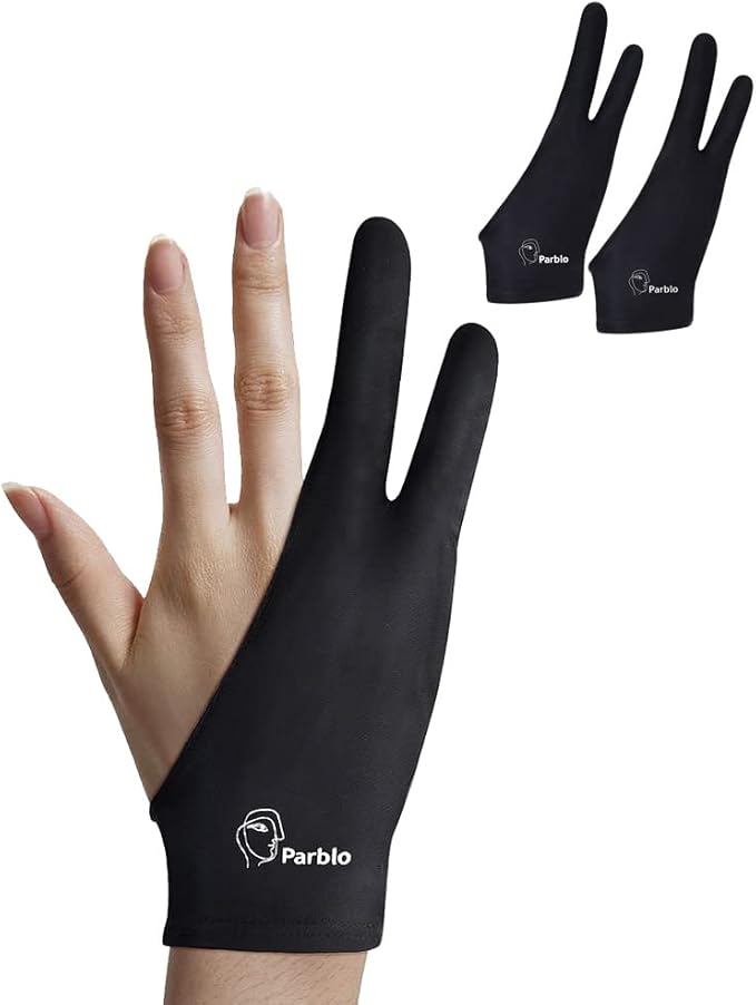 Parblo PR-01 Drawing Glove 2Pack, Digital Drawing Artist Glove Two Finger - Image 6