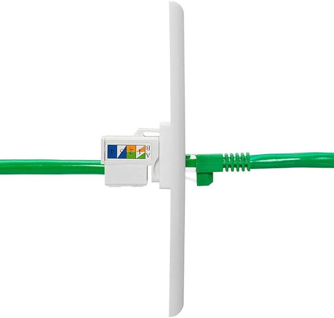 Cmple - 10 Pack Cat5e Keystone Jack Insert Punch Down RJ45 Connectors RJ45 - Image 5