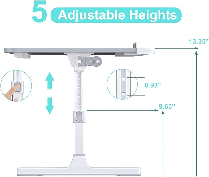 Laptop Bed Desk with Adjustable Heights and Angles, Upgraded-Sturdy Foldable - Image 3