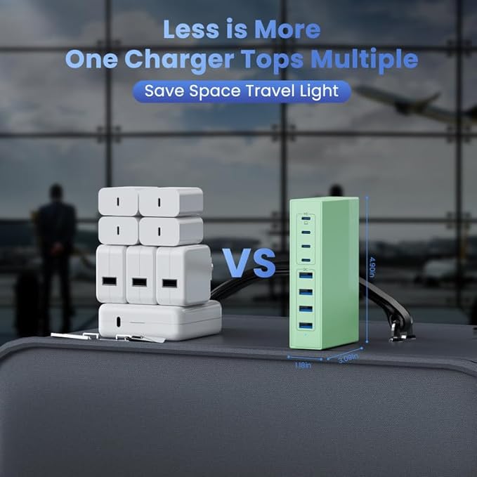 200W USB C Charger Block, 8-in-1 GaN III USB C Charger Fast Charging Station Hub - Image 5