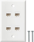 Ethernet Wall Plate, 4 Port Cat6 RJ45 Keystone Inline Coupler Wall Plate by BNPUHIU