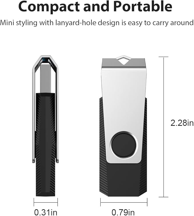 Aiibe 128GB USB Flash Drive 5 Pack Flash Drive 128GB Thumb Drive USB Drive - Image 4