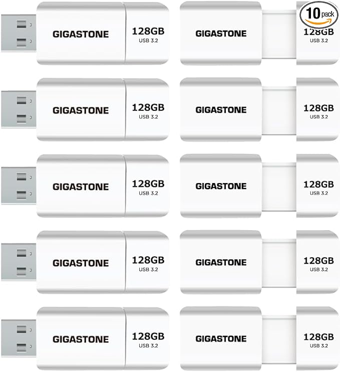 GIGASTONE 128GB Flash Drive Z60 USB 3.2 Gen 1, 120MB/s Ultra Fast, Retractable by Gigastone