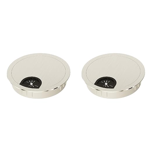 2 Pack Desk Grommet 2-3/8 Inch 60mm, Zinc Alloy Computer Desk Wire Hole Cover by Unknown