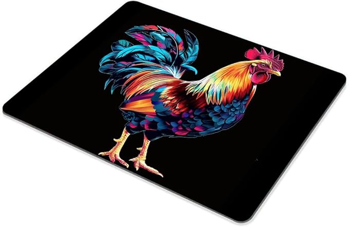 Square Mouse Pad Colorful Rooster-1, Gaming Mouse Pads - Image 5