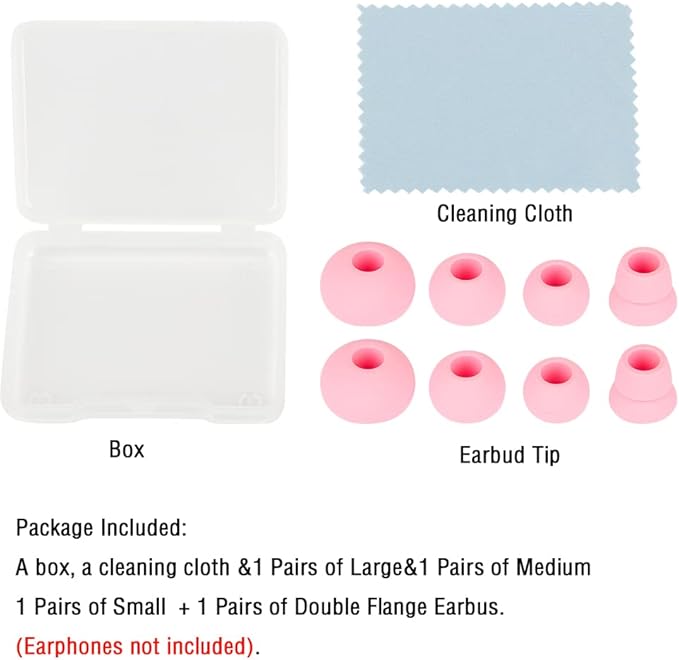 4 Pairs Silicone Earbud Tips Replacement Earbuds Cap Ear Tips Compatible - Image 8