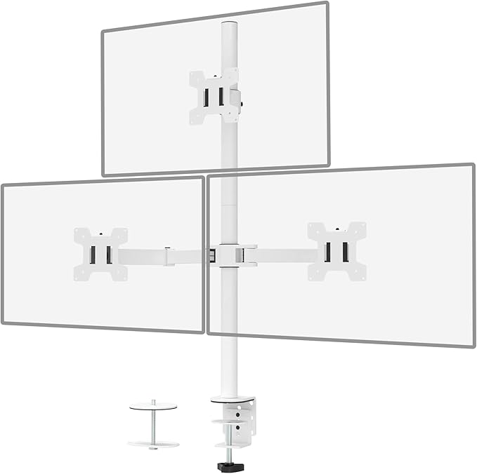 WALI Triple Monitor Stand, Fully Adjustable Three Monitor Desk Mount Fits 3 by WALI