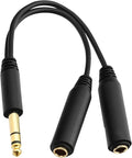 1/4 Splitter Cable, 1/4 Inch TRS Male to Dual 1/4 Inch TRS Female Stereo Jack by JOMLEY
